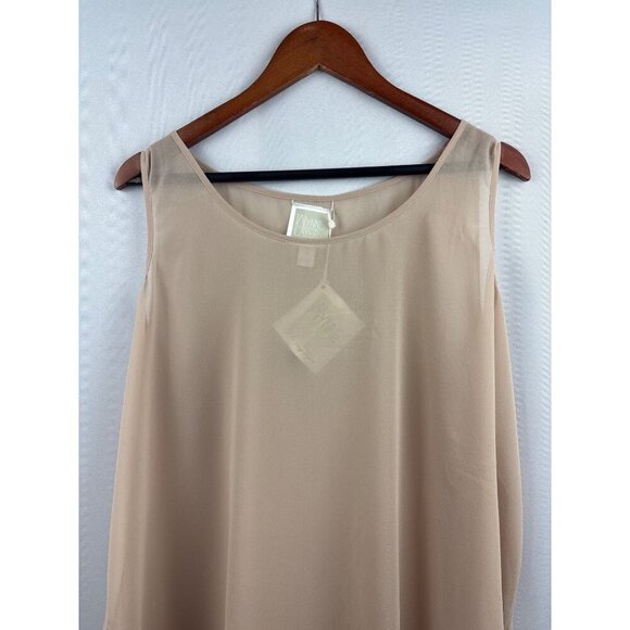 Women’s Wynne Layers Size 1X Tan Sheer Tank Blouse - Picture 2 of 5
